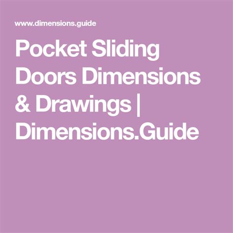 Pocket Sliding Doors Dimensions Drawings