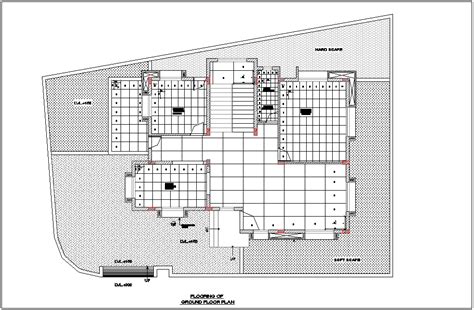 Flooring View With Tile Sanitary View For Bungalows Of Ground Floor Dwg