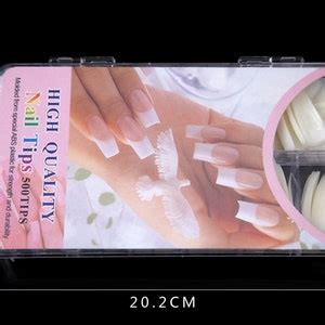 Box Of Pcs Long Frech Fake Nails Curve Clear Nails Tips Press On