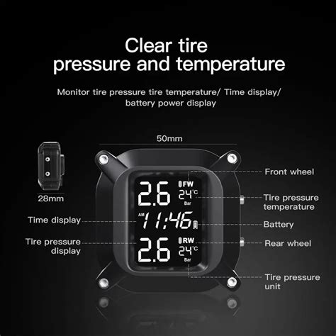 Moniteur De Pression Des Pneus Sans Fil Avec Cran Num Rique Lcd