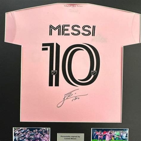 Messi S Inter Miami Cf Signed And Framed Away Shirt Charitystars