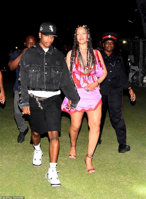 Lift Me Up Rihanna Wraps Her Legs Around Boyfriend Asap Rocky At A Music Festival In Barbados