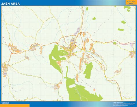 Road wall map Jaen Spain | Wall maps of the world. THE WALL MAPS