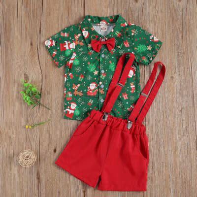 Boys Green and Red Christmas Outfit | Polka Dot Affair