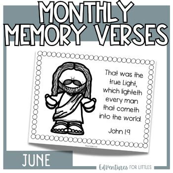 KJV Memory Verses | June Weekly Bible Verses by EdVentures for Littles