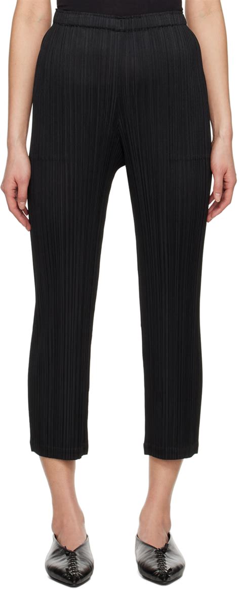 Pleats Please Issey Miyake Black Monthly Colors January Trousers