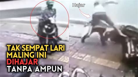 Maling Motor Tumbang Dihajar Aksi Pemilik Motor Gagalkan Pelaku