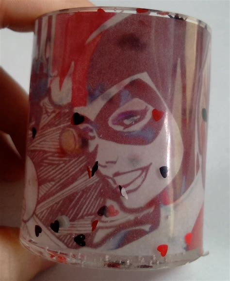 Harley Quinn Shot Glass Cup Clear Resin Heart Glitter Etsy