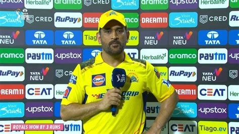 Ms Dhoni Losing Captain Interview Today Csk Vs Rr Ipl Post