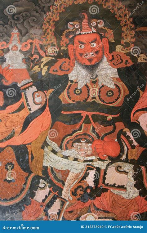 Mural Painting in a Buddhist Fortress (simtokha Dzong) in Thimphu ...