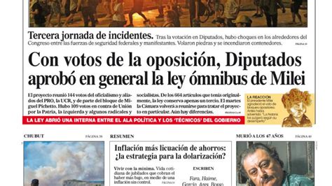 La tapa del Diario PERFIL del sábado 3 de febrero de 2024 Perfil