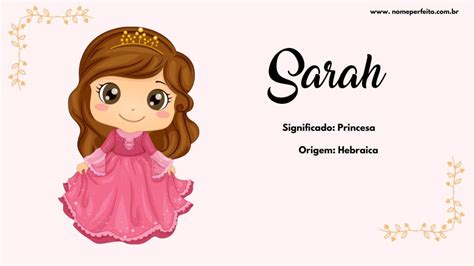 Significado Do Nome Sarah Nome Perfeito