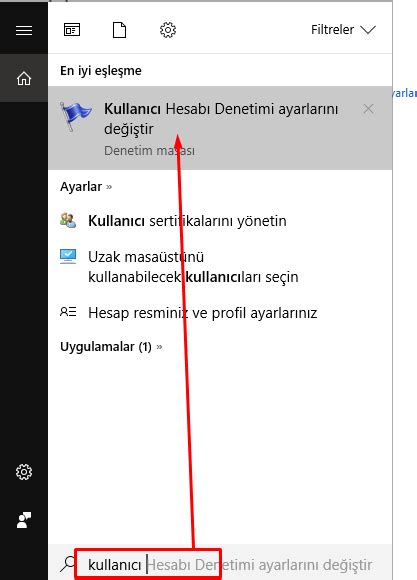 Kullanici Hesabi Denetim Ayarlari