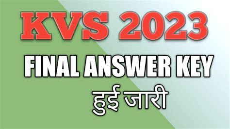 Kvs Final Answer Key Kvs Final Answer Key Kvs