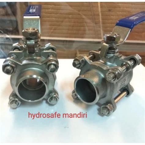 Jual Stop Kran Air Ball Valve Sankyo Pc Body Ss Butt Weld Size