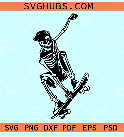 Skeleton Skateboarding SVG, skull skateboarding svg, skateboarding svg