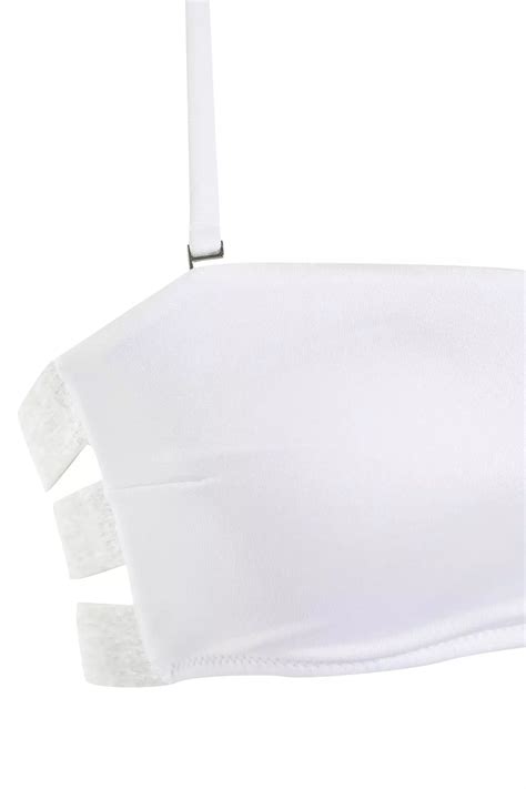 Buy Trendyol White Strapless Bikini Tops With Plunging Back Online