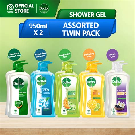 Dettol Antibacterial Shower Gel Body Wash 950ml Twin Pack Shopee