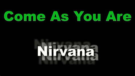 Come As You Are Nirvana Lyrics Youtube