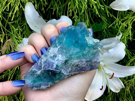 Blue Fluorite Crystal Quartz Large 9 Oz Cluster 3 12 Long