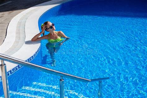 Teen Girl Relaxing Near Swimming Pool Stock Image Image Of Sunbathing