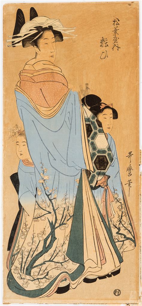 Three UTAMARO KITAGAWA C 1753 1806 Color Woodblock Prints Japan