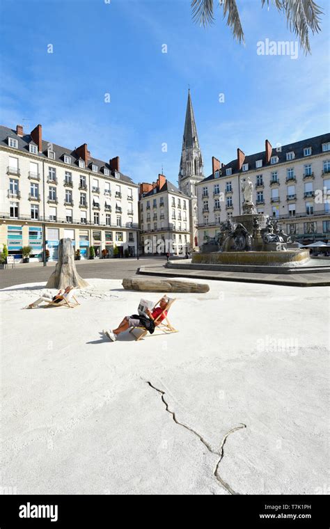 France Loire Atlantique Nantes Place Royale And Fountain And Saint