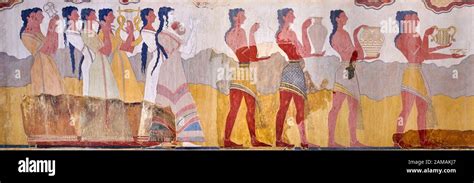 The Minoan Procession Fresco Wall Art From The South Prpylaeum