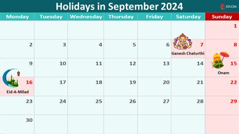 List Of Holidays In September India Educba