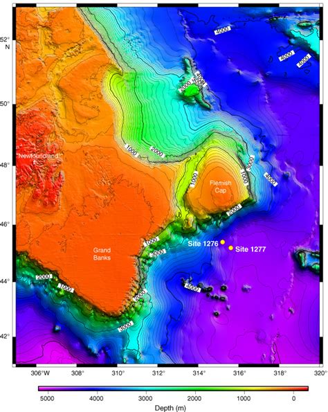 Figure F Leg Drill Sites In The Newfoundland Basin