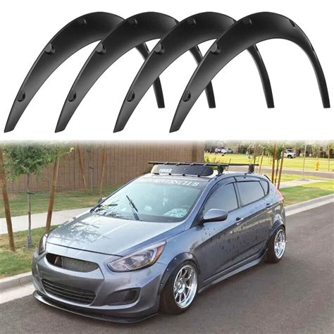 4 5 Fender Flares Extensuin Extra Wide Body Kit Wheel Arches For Hyundai Accent Ebay