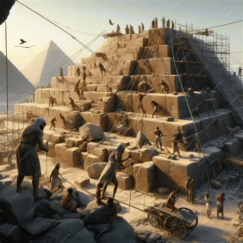 Premium Photo | Construction of ancient pyramids construction of Giza Egypt History egypt ...