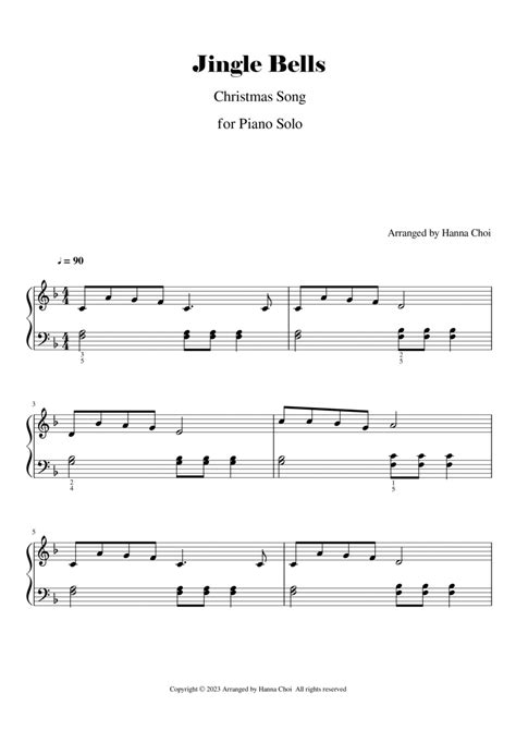 Jingle Bells (Christmas Song) - for Piano Solo - Easy Piano - Digital ...