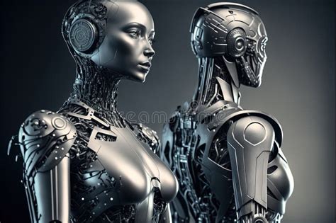 Futuro Robot De Inteligencia Artificial Y Ciborg Ai Generativo Stock