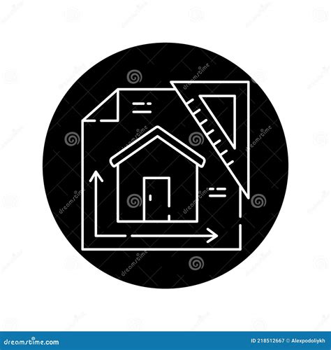 Architectural Project House Color Line Icon Pictogram For Web Page