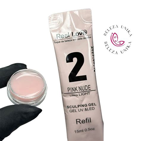 Gel sachê Real Love 2 Pink Nude 15ml Beleza Unika