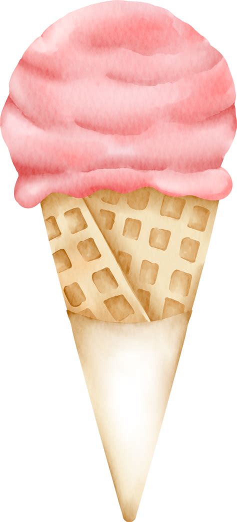 Strawberry Ice Cream Cone Clip Art