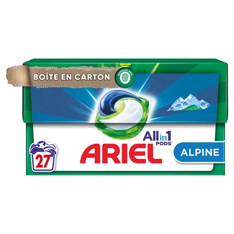 ARIEL Pods Lessive Capsules Tout En 1 Alpine 27 Capsules Pas Cher