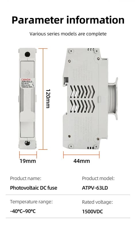 Atpv 63ld Solar Pv Fuse Dc 1000v 1500v 12a Ceramic Fuse Holder Thermal