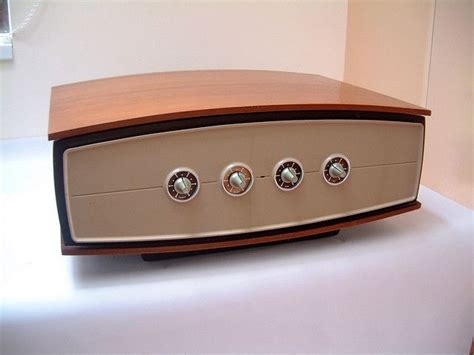 Stereo Record Player 50s Design Teak Furniture Record Player