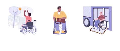 Urban Facilities For Disabled People Isolated Cartoon Vector