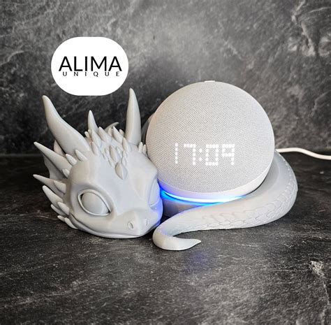 Stl File Lying Baby Dragon Compatible With Amazon Dot 👶 ・3d Print