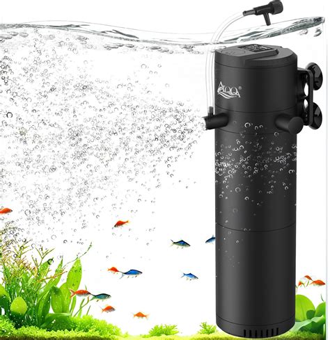 Aqqa Aquarium Filter Gph Submersible Fish Tank Filter With Dual