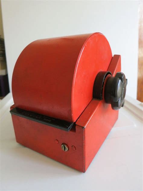 Vintage Orange Metal Zephyr Rolodex Card File Model D With Key