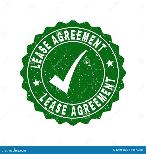 Lease Agreement Scratched Stamp With Tick Stock Vector Illustration