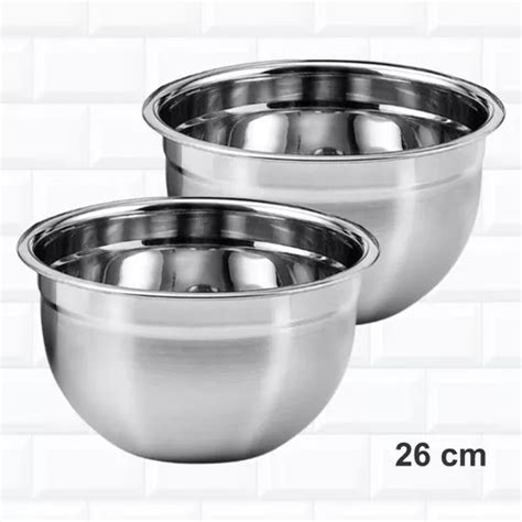 Bacia Tigela Bowl Fundo Inox Cm Massas Saladas Profissiona