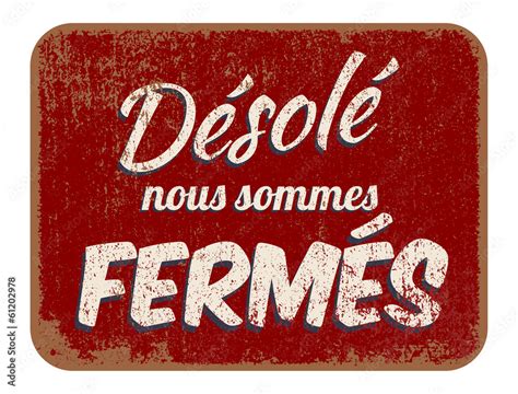 Panneau Désolé nous sommes fermés Stock Vector Adobe Stock