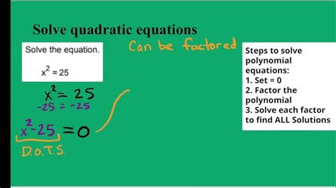 Solve Quadratic Equations Youtube