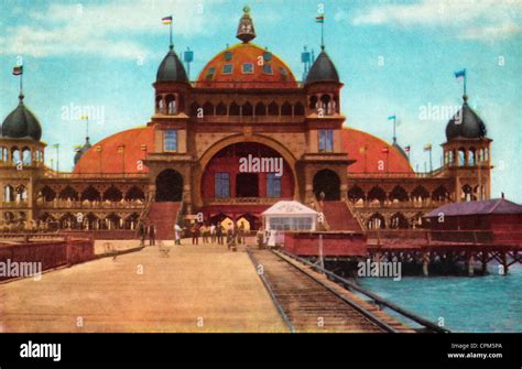 Entrance Saltair Pavilion Great Salt Lake Utah Circa 1910 Stock