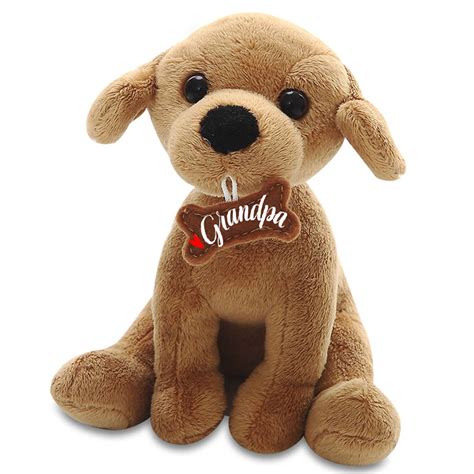 Plushland Adorably Stuffed Small Dog Holding a Bone, Message on It ...